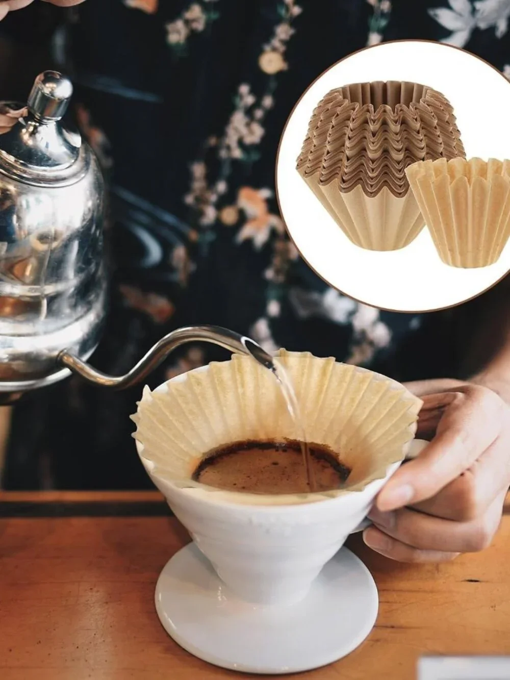 Coffee Filters Compatible with Farberware Coffee Percolator, 150 Pcs Unbleached
